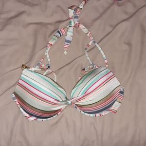Halter pushup swim top